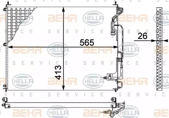 Конденсатор, кондиционер 8FC351317221 HELLA