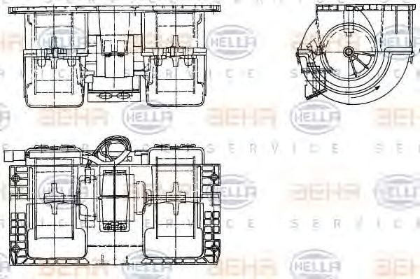 Электродвигатель, вентиляция салона 8EW351336141 HELLA