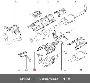 Экран теплозащитный 7700429043 RENAULT