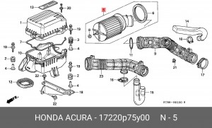 Фильтр воздушный 17220P75Y00 HONDA
