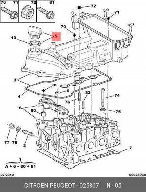 Крышка маслозаливной горловины 0258 67 CITROEN PEUGEOT