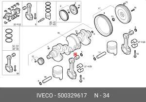 Втулка подшипника, шатун 500329617 IVECO