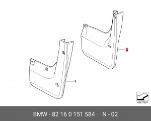 Брызговики (комплект) 82 16 0 151 584 BMW