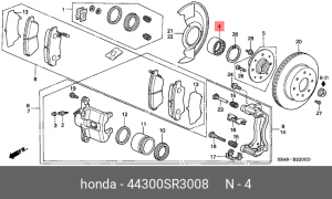 Комплект подшипника ступицы колеса 44300-SR3-008 HONDA