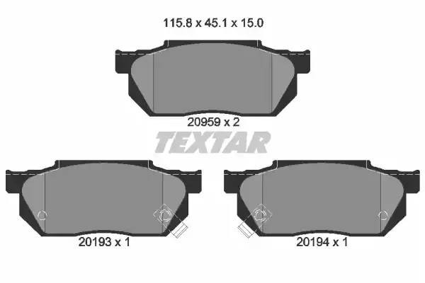 Комплект тормозных колодок, диско 2095902 TEXTAR