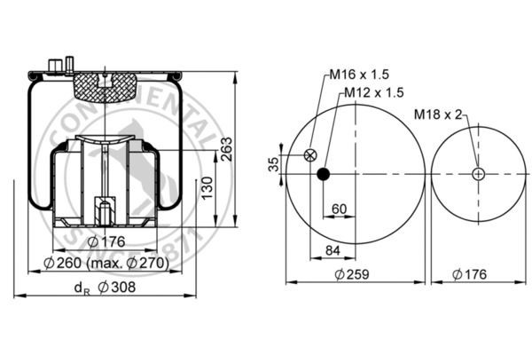 Рессора пневматическая 4885N1P02 CONTITECH