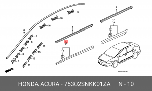 Молдинг двери 75302SNKK01ZA HONDA