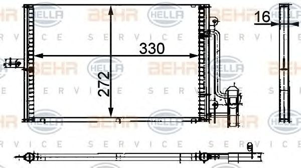Конденсатор, кондиционер 8FC351300691 HELLA