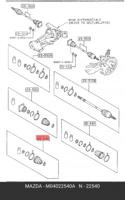 Пыльник ШРУСа (комплект) M040-22-540A MAZDA