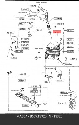 Фильтр воздушный B6CK13320 MAZDA