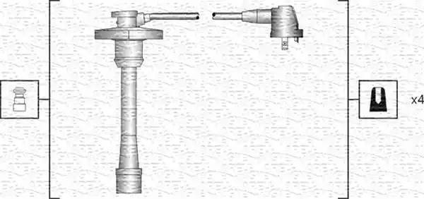 Ккомплект проводов зажигания 941318111188 MAGNETI MARELLI