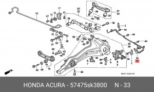 Датчик, частота вращения колеса 57475SK3800 HONDA