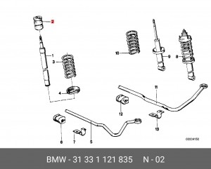 Отбойник амортизатора подвески 31 33 1 121 835 BMW