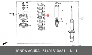 Пружина подвески 51401-S10-A31 HONDA