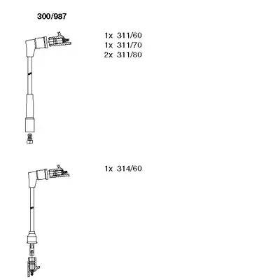 Ккомплект проводов зажигания 300987 BREMI