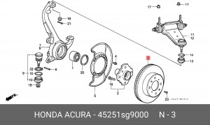 Тормозной диск 45251SG9000 HONDA