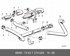 Заслонка дополнительной подачи воздуха 13 63 1 274 606 BMW