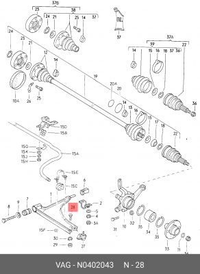 Болт N 040 204 3 PORSCHE