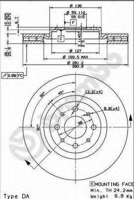 Тормозной диск 09.5180.30 BREMBO