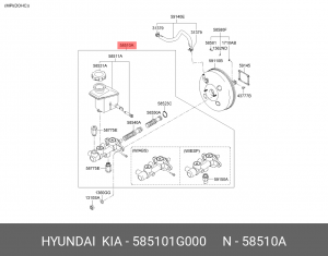 Главный тормозной цилиндр 585101G000 HYUNDAI KIA
