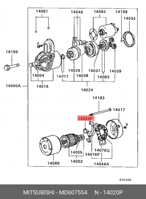 Щетка стартера MD607554 MITSUBISHI