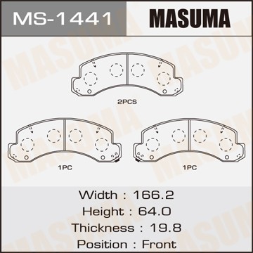 Колодки тормозные дисковые MS1441 MASUMA