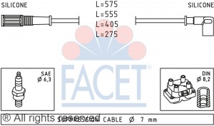 Ккомплект проводов зажигания 4.8616 FACET