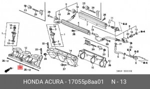Прокладка, впускной коллектор 17055P8AA01 HONDA