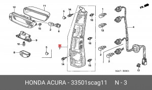 Задний фонарь 33501SCAG11 HONDA
