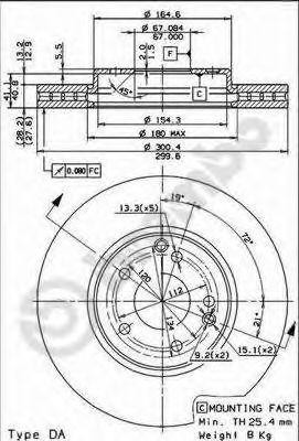 Тормозной диск 09.8304.20 BREMBO