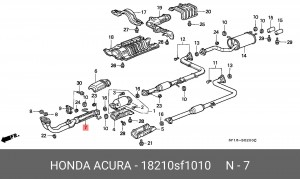 Выпускной трубопровод 18210SF1010 HONDA