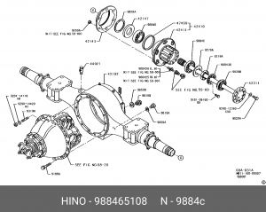 Подшипник ступицы колеса 988465108 HINO