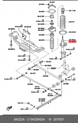 Амортизатор подвески C19428900A MAZDA