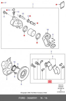 Колодки тормозные дисковые 3 668 591 FORD
