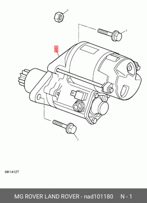 Стартер NAD101180 MG ROVER LAND ROVER