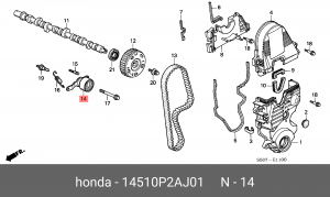 Натяжной ролик, ремень ГРМ 14510P2AJ01 HONDA