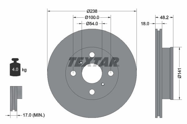 Тормозной диск 92055800 TEXTAR