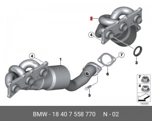 Коллектор выпускной 18 40 7 558 770 BMW