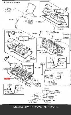 Прокладка, головка цилиндра GY01-10-272A MAZDA