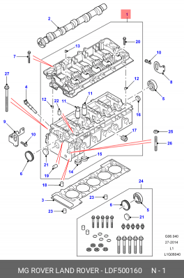 Головка цилиндра LDF500160 LAND ROVER