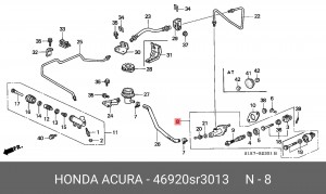 Главный цилиндр, система сцепления 46920SR3013 HONDA