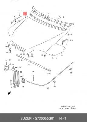 Капот двигателя 57300-65G01 SUZUKI