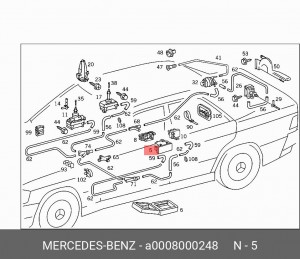 Вакуумный насос, центральный замок A 000 800 02 48 MERCEDES BENZ