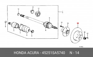 Тормозной диск 45251SA5740 HONDA
