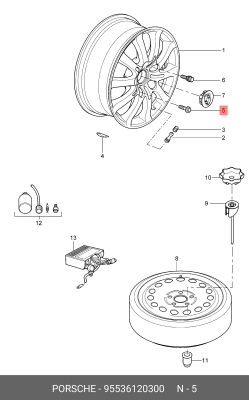 Тормозной шланг 95536120300 PORSCHE