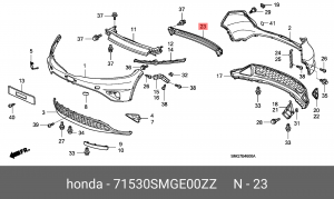 Усилитель бампера 71530SMGE00ZZ HONDA