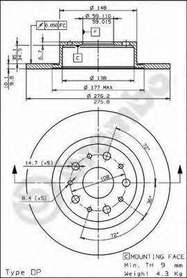 Тормозной диск 08.6768.10 BREMBO