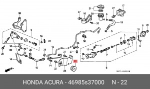 Главный цилиндр, система сцепления 46985S37000 HONDA