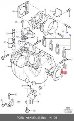 Прокладка, впускной коллектор 96XM9L438BA FORD