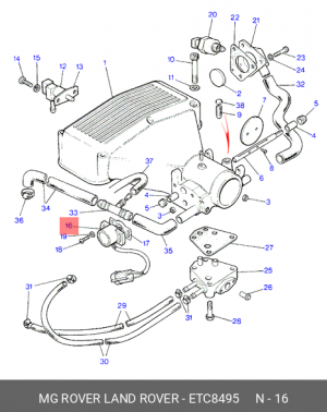 Датчик, положение дроссельной заслонки ETC8495 LAND ROVER